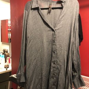 Plus size button up dress